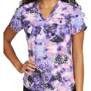 Beyond Scrubs Butterfly Tie Dye Top XS